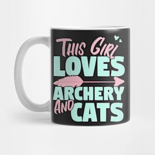 This Girl Loves Archery And Cats Gift design Mug